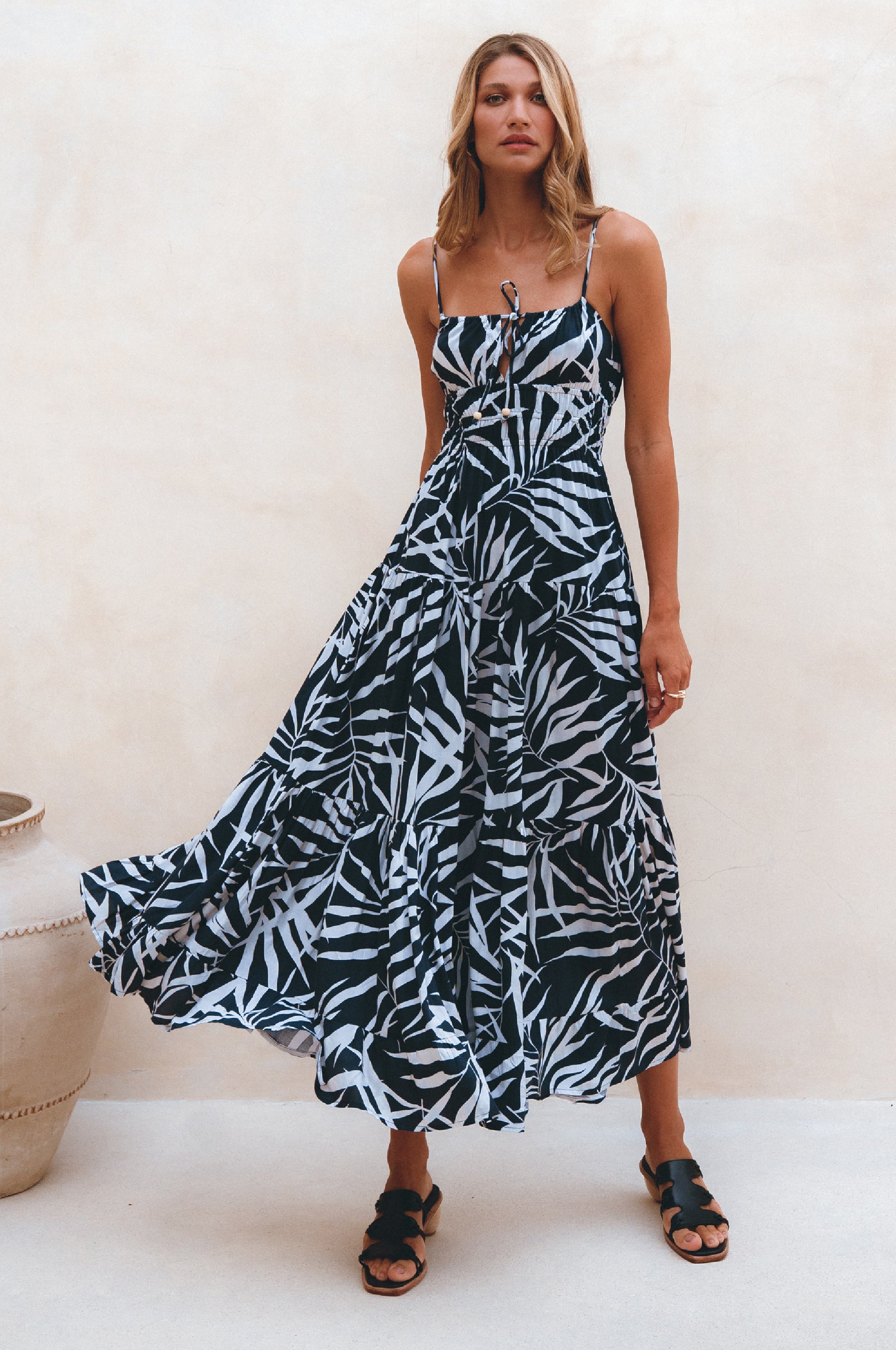 Isadora Tiered Maxi Dress - Fern