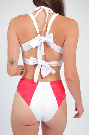 Massi bikini top with color-blocked tile pattern