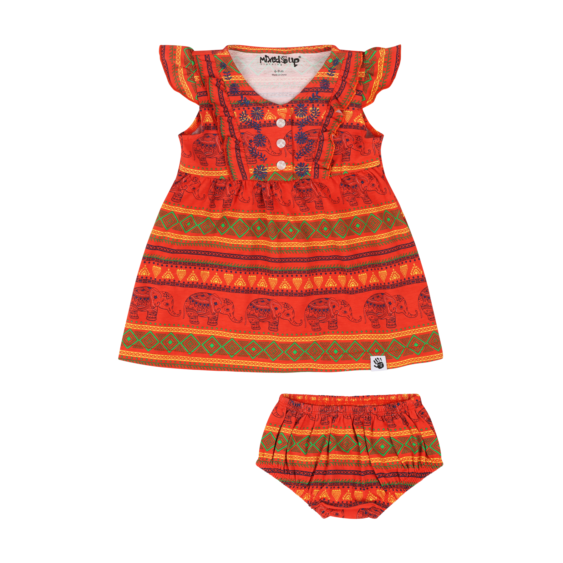 Mixed Up Clothing Vestito Baby Dress Set - Jacquard Stripe