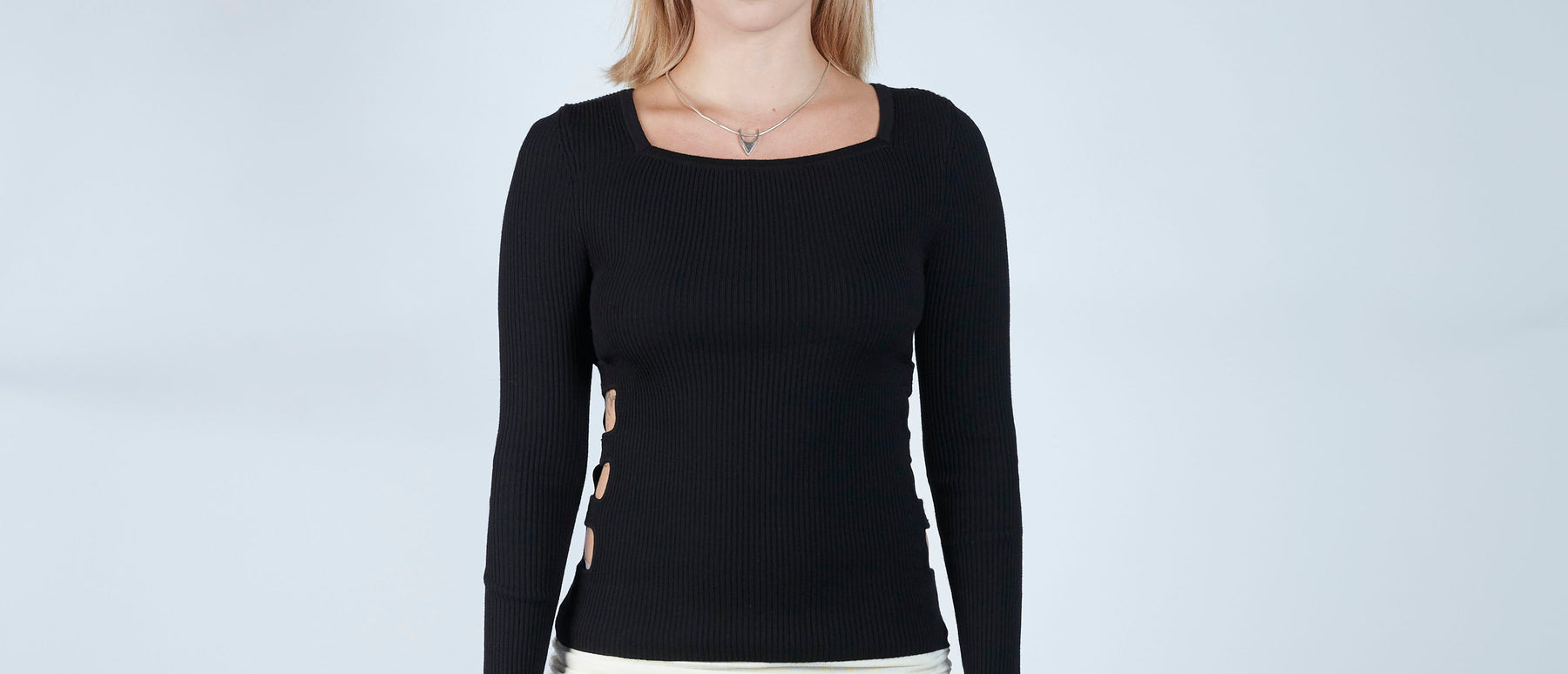 Side Cut Out Long  Sleeve Top