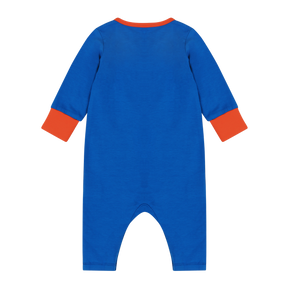 Mixed Up Clothing Baby Long Sleeve Button Front Romper Blue/Red