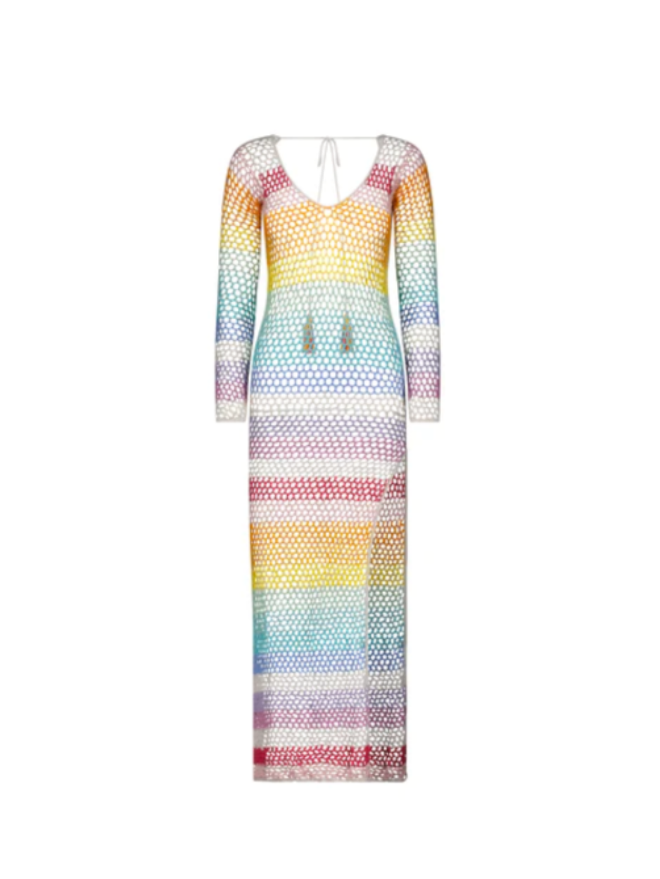 Remy Rainbow Crochet Maxi Dress