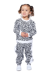 Mixed Up Clothing Kids Sweatshirt and Jogger Set Black/White/Hello