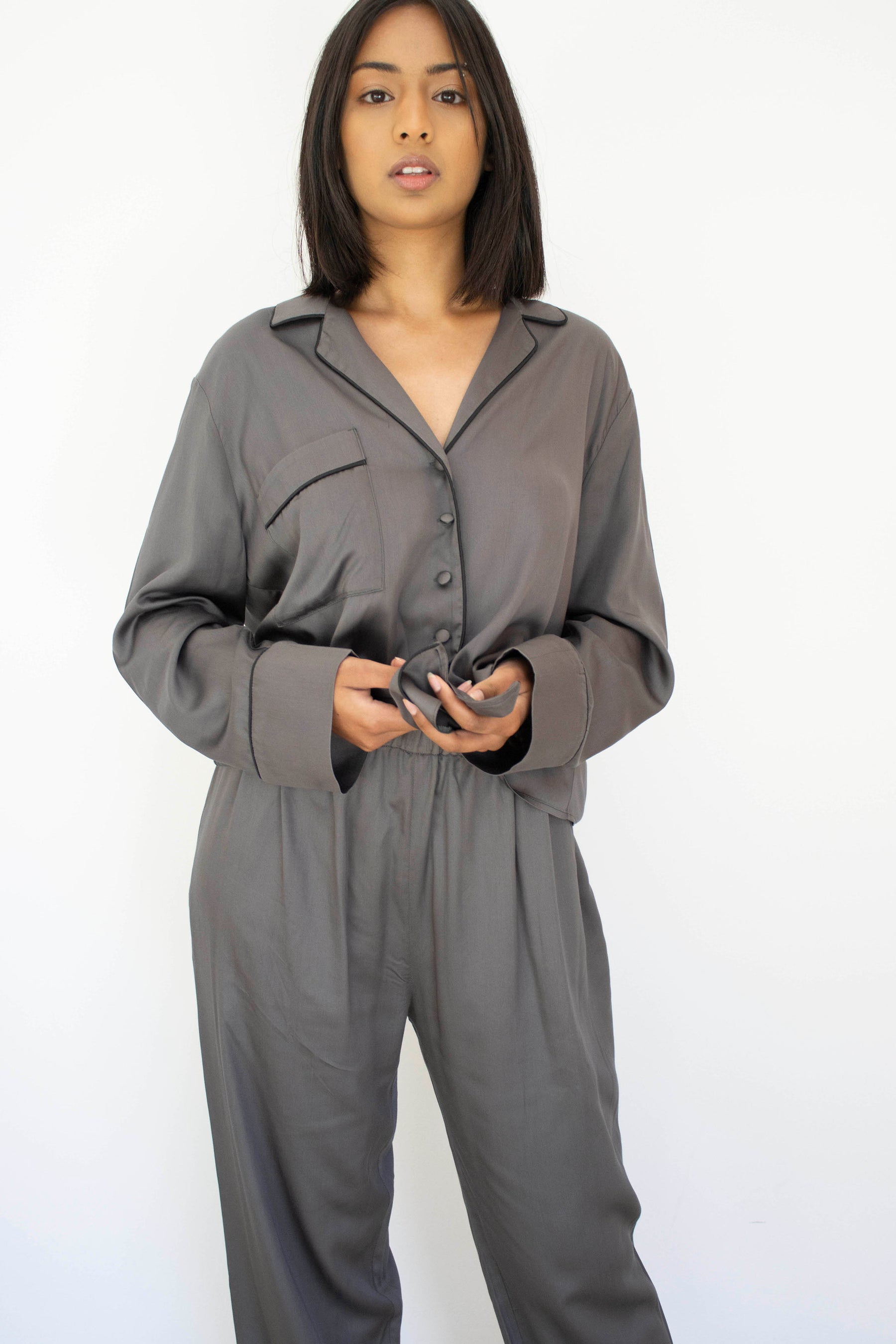 Bamboo Silk Pyjama Set - Grey