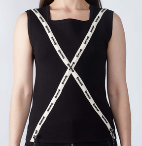 Grommet Cross Knit Top