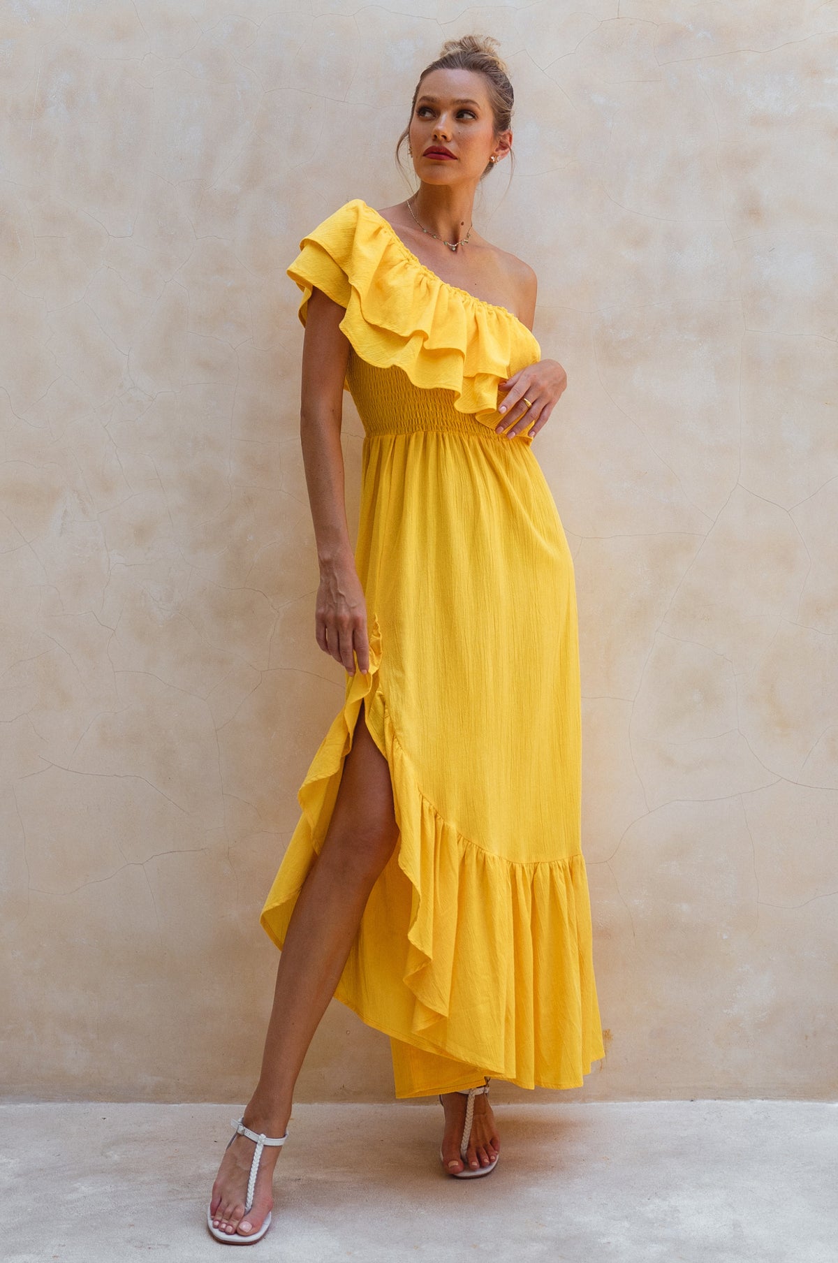 Guadalupe Ruffled Maxi Dress - Sunglow