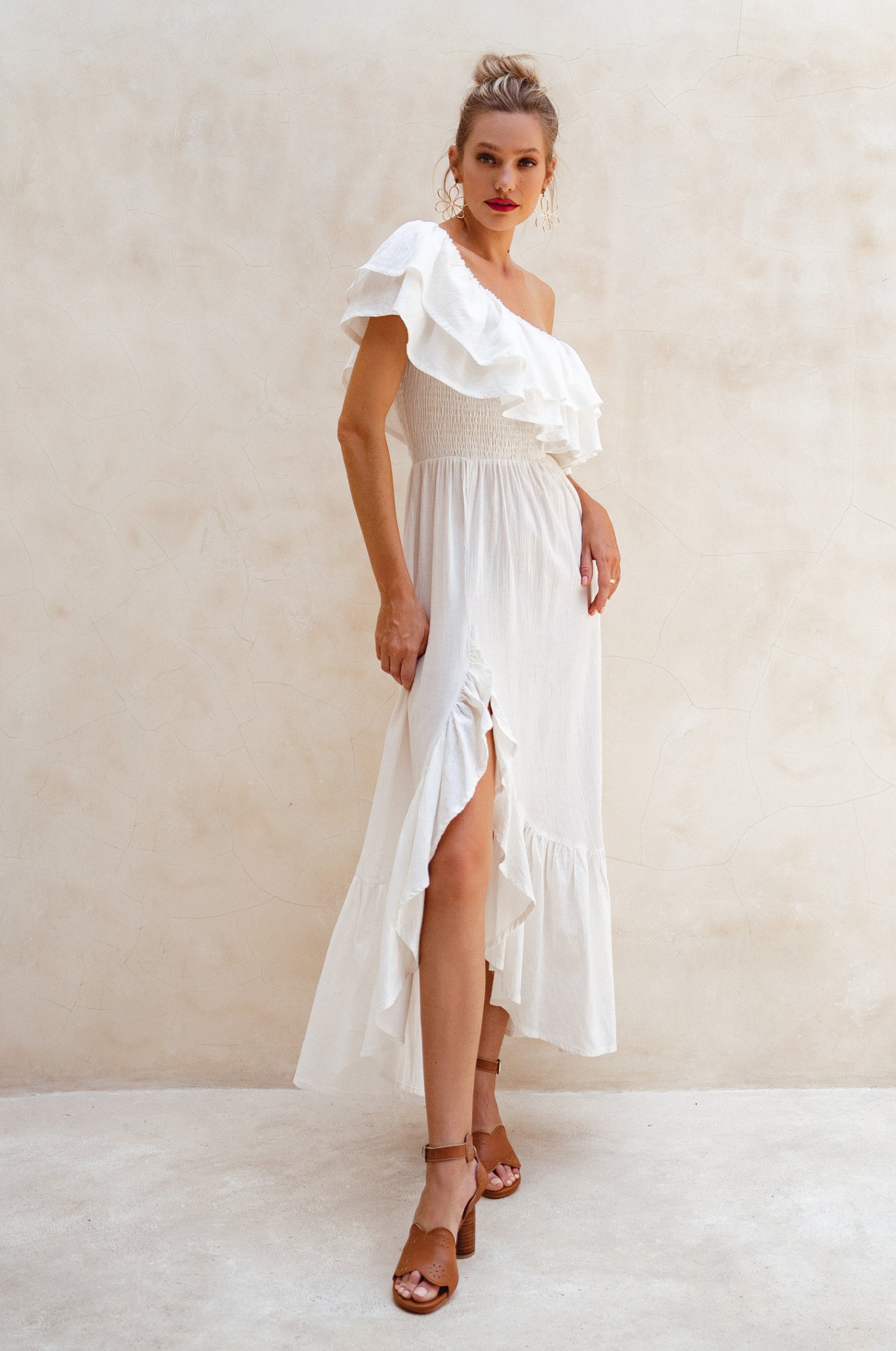 Guadalupe Ruffled Maxi Dress - Off White