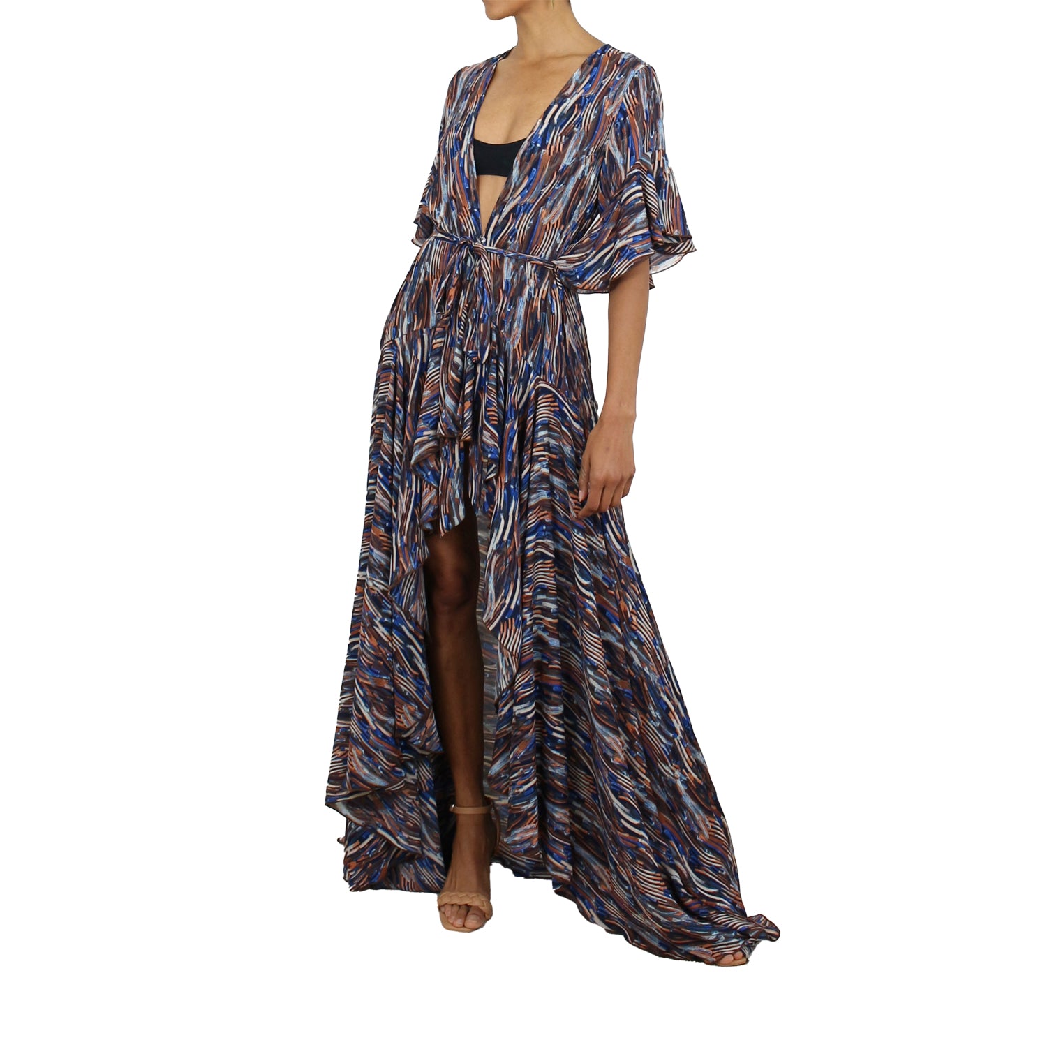 Korinne Standard Kaftan-Multi Color Paint Strokes Print