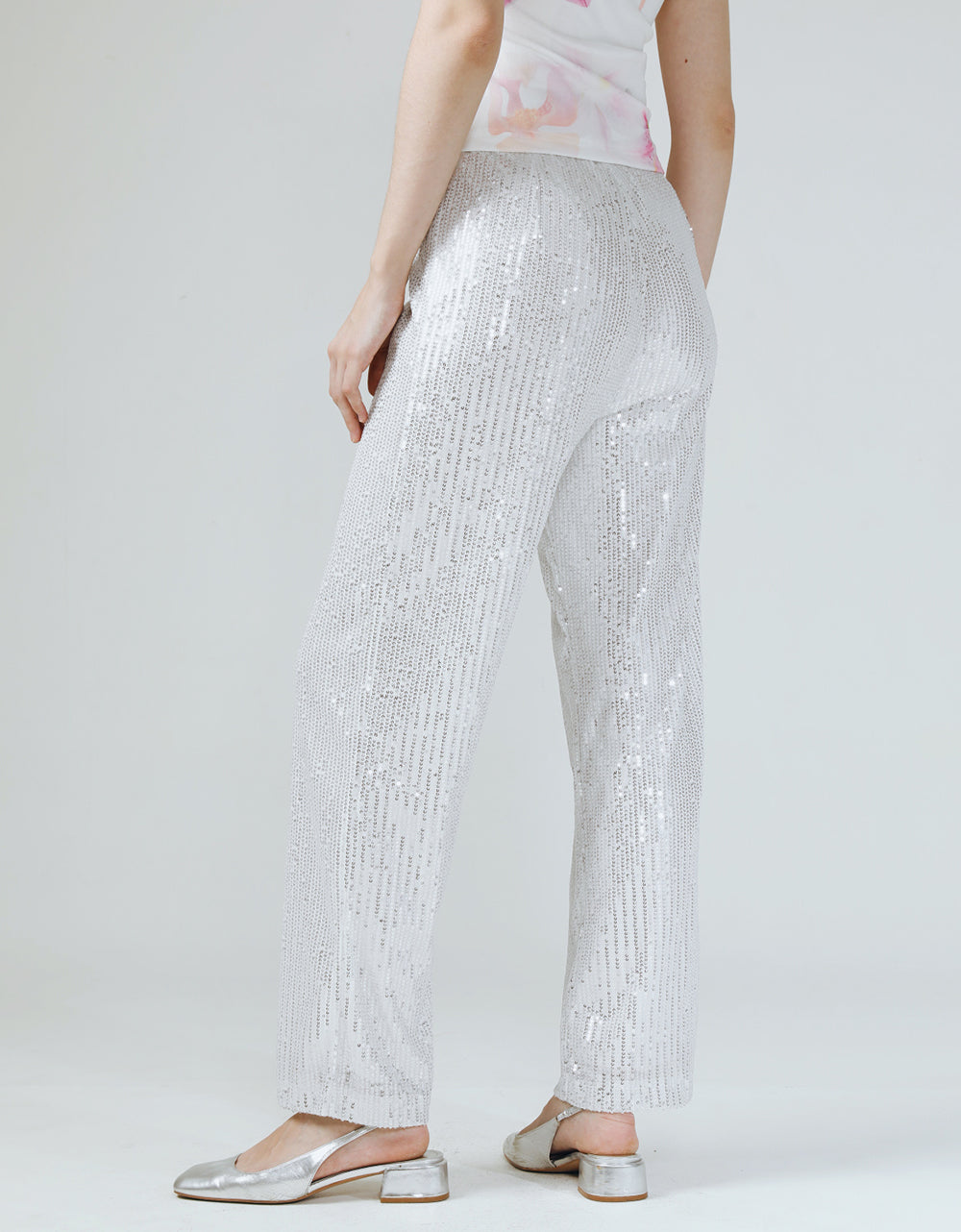 TYRA SILVER SEQUINS PANTS