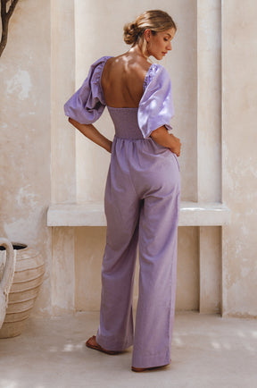 Heaven Bay Linen Jumpsuit - Lavender