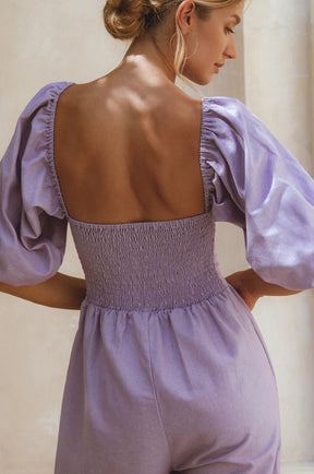 Heaven Bay Linen Jumpsuit - Lavender