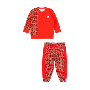 Mixed Up Clothing Baby Crewneck Sweatshirt and Jogger Pant Set Red Multicolor