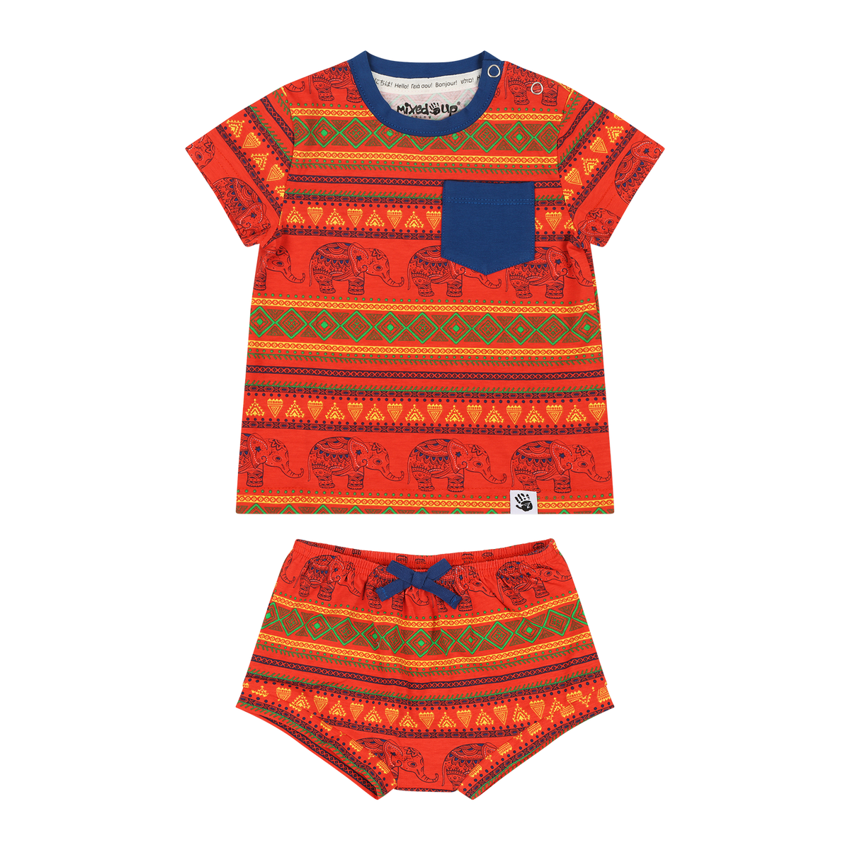 Mixed Up Clothing Suave Baby Tee and Bloomer Shorts Set - Jacquard Stripe