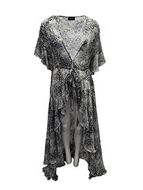 Korinne Standard Kaftan-Black & White Cheetah Print