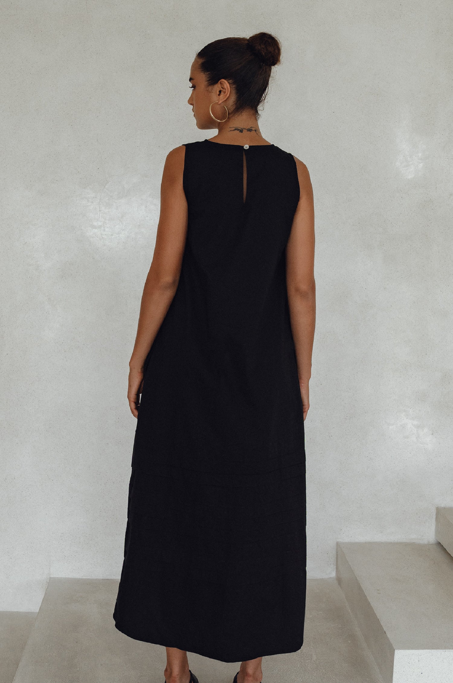 Beloved Cara Slip on Cotton Maxi Dress - Black