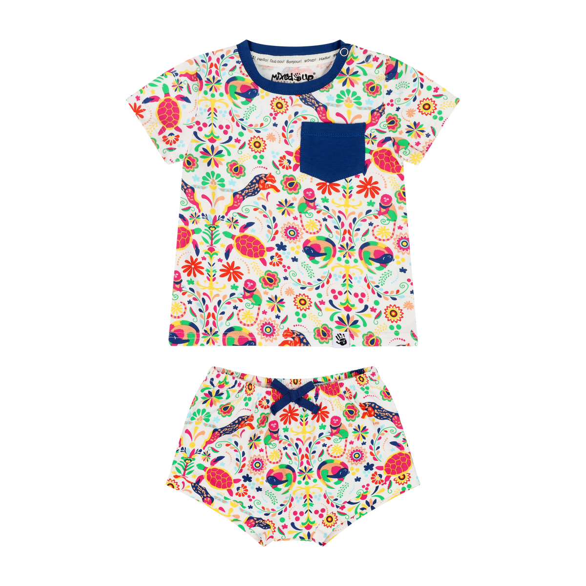 Mixed Up Clothing Suave Baby Tee and Bloomer Shorts Set - Animal Arabesque