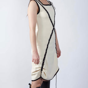 Grommet Cross Knit Dress