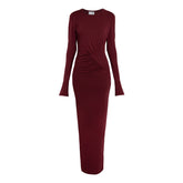 SERENA MAROON BODYCON MAXI DRESS