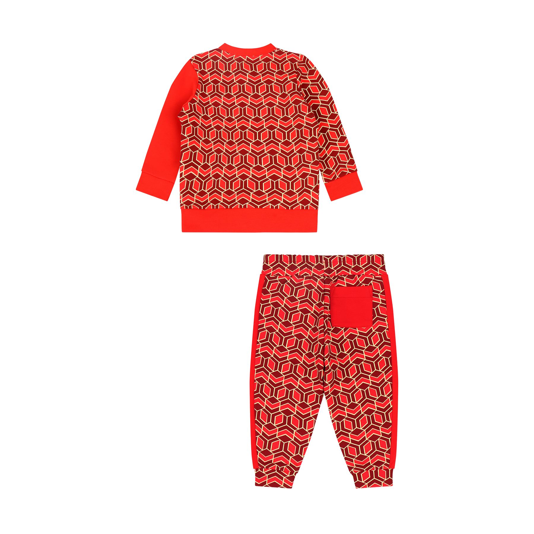 Mixed Up Clothing Baby Crewneck Sweatshirt and Jogger Pant Set Red Multicolor