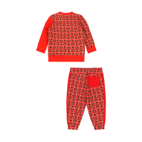 Mixed Up Clothing Baby Crewneck Sweatshirt and Jogger Pant Set Red Multicolor