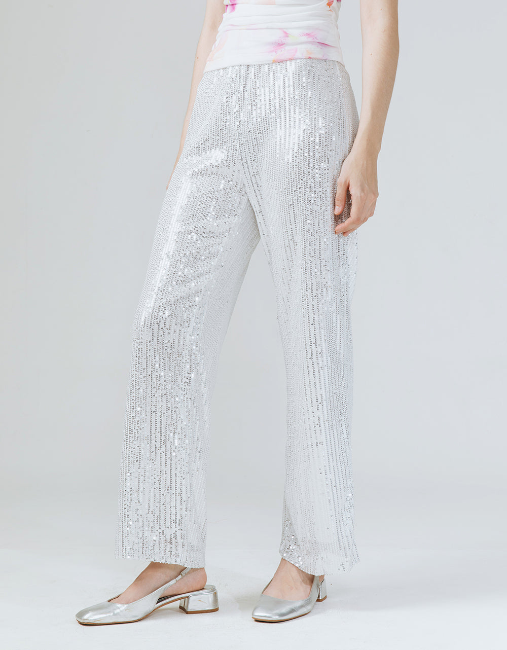 TYRA SILVER SEQUINS PANTS