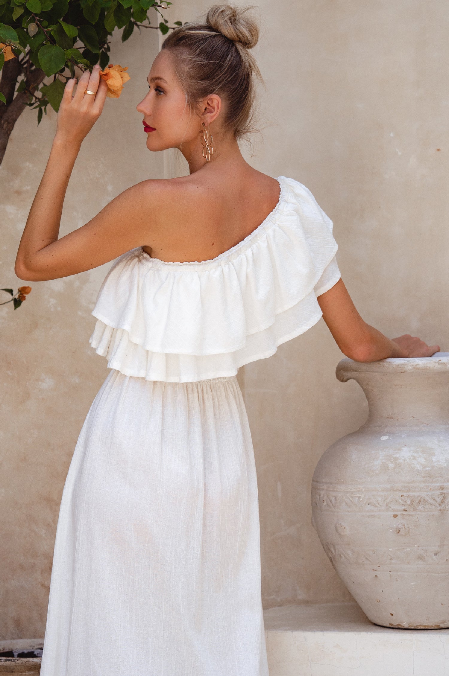 Guadalupe Ruffled Maxi Dress - Off White