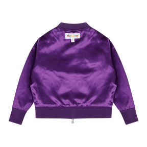 Kids Reversible Zip up Lightweight Bomber Jacket - Purple Multicolor Stripe