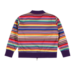 Kids Reversible Zip up Lightweight Bomber Jacket - Purple Multicolor Stripe