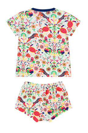 Mixed Up Clothing Suave Baby Tee and Bloomer Shorts Set - Animal Arabesque