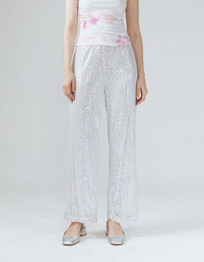 TYRA SILVER SEQUINS PANTS