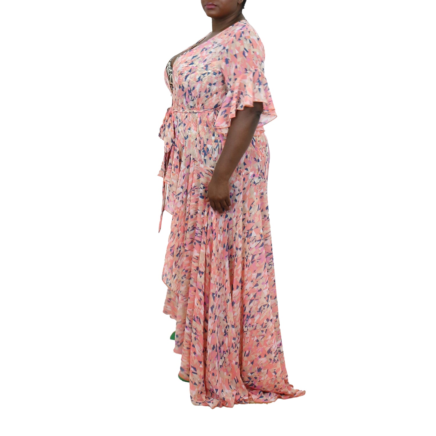 Korinne Standard Kaftan-Orange Diamond Print