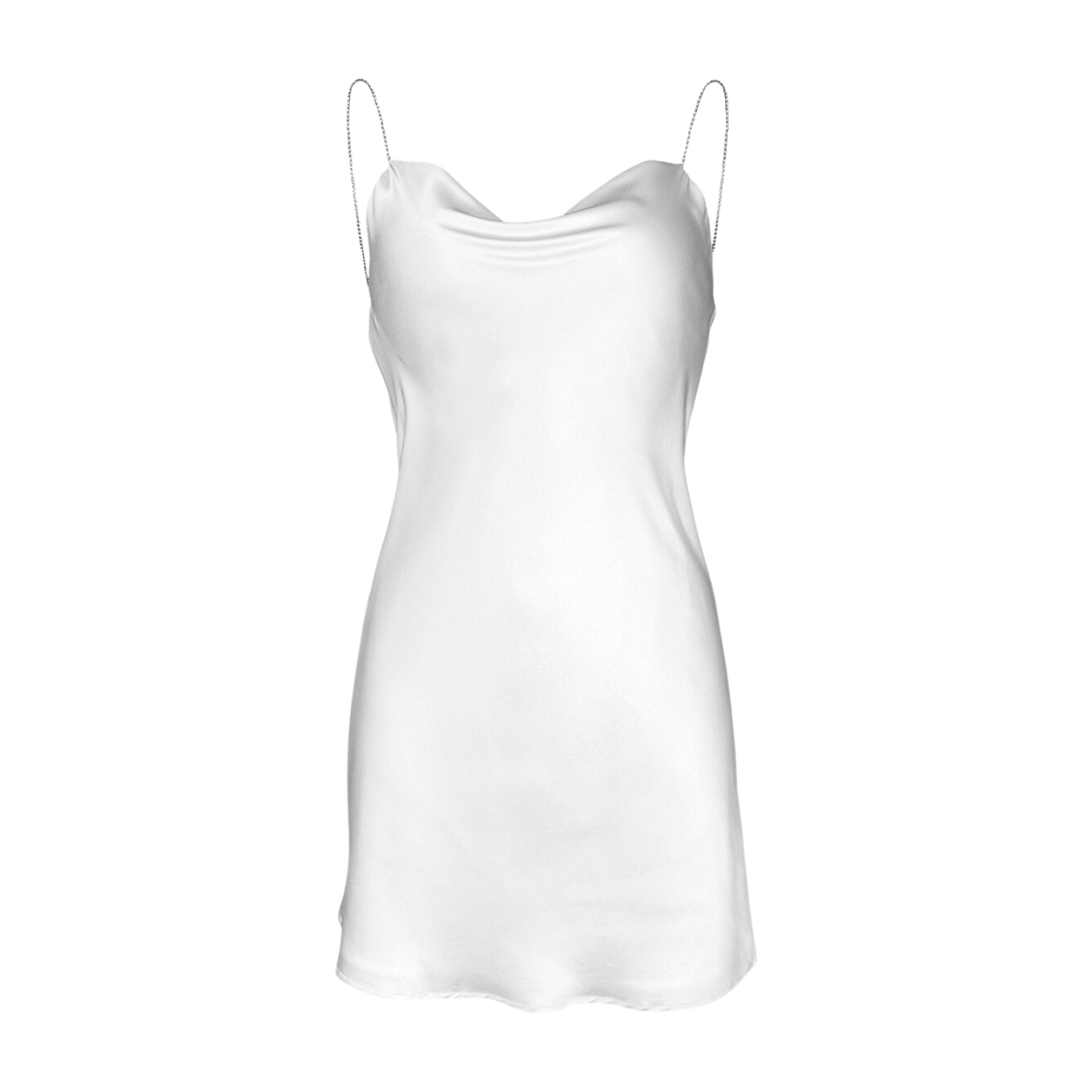 Muse Silk White Mini Dress with Crystal Straps