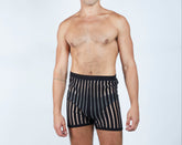 Transparent/Solid Striped Shorts