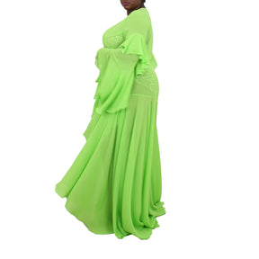 Korinne Deluxe Kaftan-Neon Green